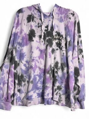 Grayson Threads Pastel Tie-Dye Hoodie in Lavender, Light Blue, White